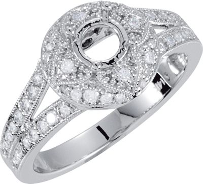 Semi-Mount Engagement Ring with Split Shank