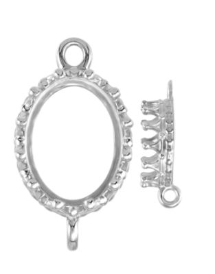 Oval Cabochon Link Component with Rings