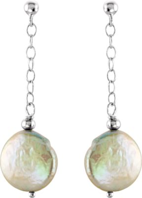 Freshwater Cultured Dyed Coin Pearl Earrings