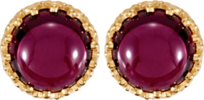 Crown Design Cabochon Button Earrings