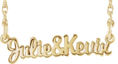 Script Couples Nameplate Necklace  