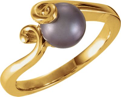 Scroll Design Ring Mounting for Pearl