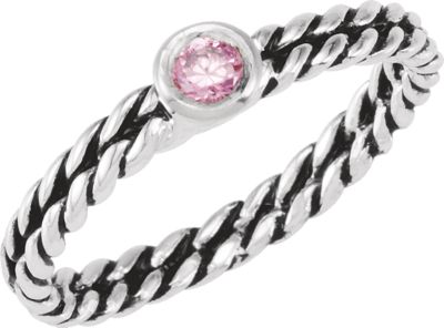 Stackable Pink CZ Ring