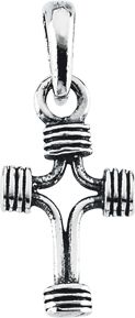 Small Antiqued Tubular Cross Pendant
