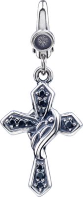 Black CZ Cross Charm