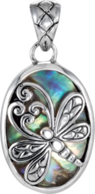 Genuine Abalone Dragonfly Pendant