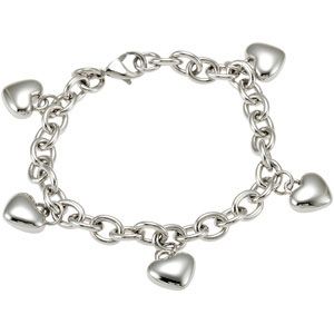 Amalfi&trade; Stainless Steel Heart Bracelet 