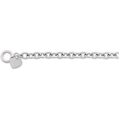 Amalfi&trade; Stainless Steel Link Bracelet with Heart Charm