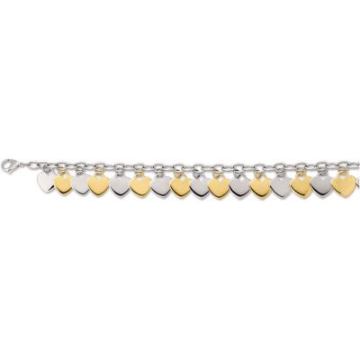 Amalfi&trade; Stainless Steel Heart Dangle Bracelet with Immersion Plate