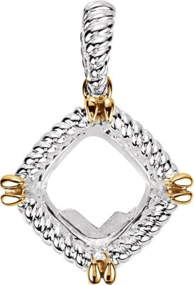 Rope Design Antique Square Pendant 
