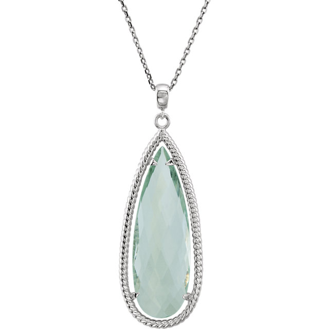 Red Carpet Jewelry Styles Sterling Green Quartz Necklace