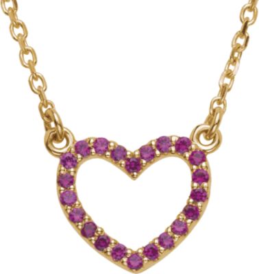 Genuine Ruby Heart Necklace