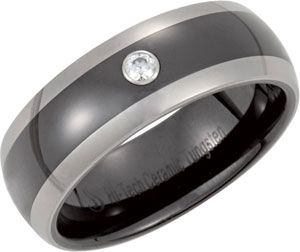 Ceramic Couture&trade; & Dura Tungsten&trade; <br>.05 ct Diamond Band</br>