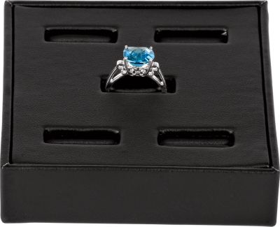 Black Leatherette 5-Slot Ring Tray Display