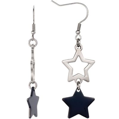 Amalfi&trade; Stainless Steel Star Dangle Earrings with Immersion Plate