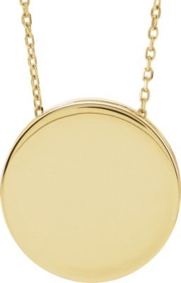 Engravable Scroll Disc Necklace or Pendant Slide 