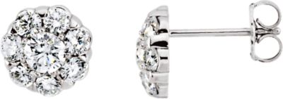 I₁ G-H Cluster-Style Friction Post Stud Earrings