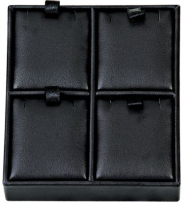 Black Leatherette 4-Pendant Tray Display