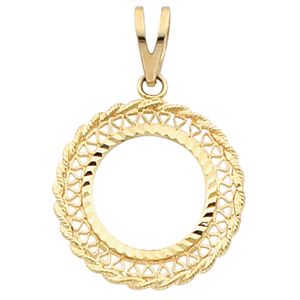 Tab Back Filigree Frame Pendant for U.S. $2.50 or 1/10 Ounce Chines Panda Coin