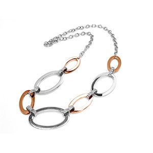 Stainless Steel Oval Necklace with Immerse Plating