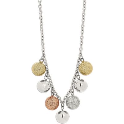 Amalfi&trade; Stainless Steel Glitter Ball Necklace with Immersion Plate