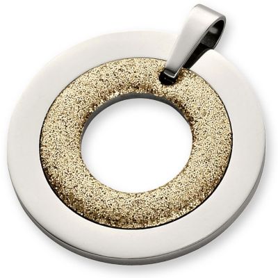 Amalfi&trade; Stainless Steel Glitter Circle Pendant with Immersion Plate