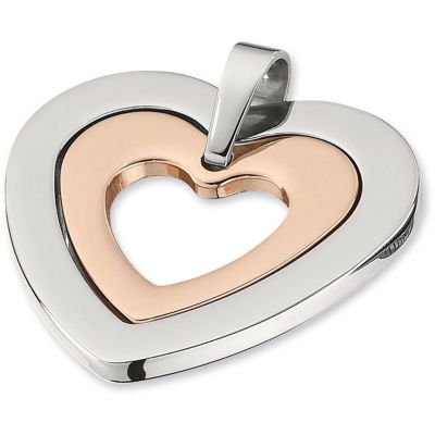 Amalfi&trade; Stainless Steel Heart Pendant with Immersion Plate