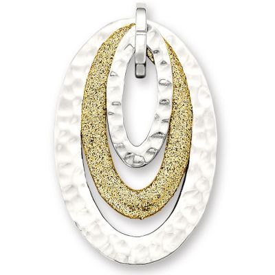 Amalfi&trade; Stainless Steel Oval Pendant with Hammered Finish and Immersion Plate