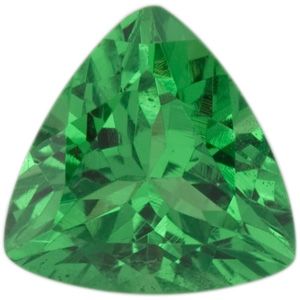 Genuine Garnet Tsavorite - Trillion Faceted; AAA Quality; GREEN
