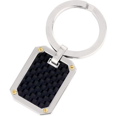 Stainless Steel Key Ring with 14KT Yellow Screws