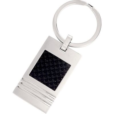 Stainless Steel Keyring with Carbon Fiber