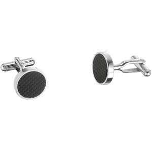 Stainless Steel Cuff Links with Black Carbon Fiber