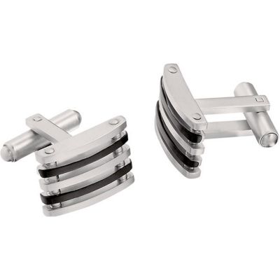 Stainless Steel Cuff Links with Black Immerse Plating