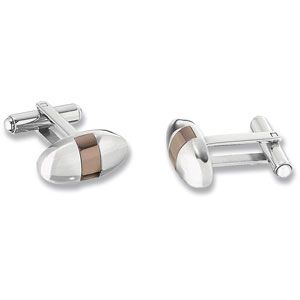 Stainless Steel Oval Cuff Links with Immerse Plating