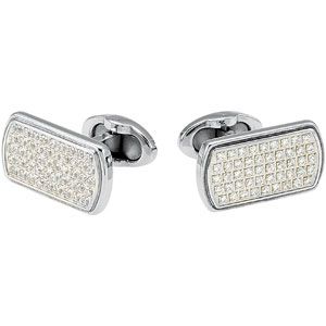 Stainless Steel Cuff Links with CZ's
