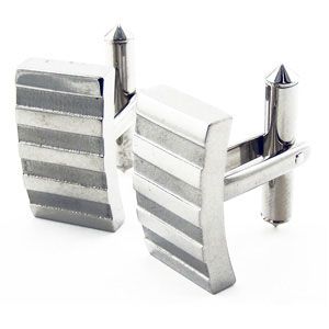 Titanium Satin & Polished Finish Cuff Links