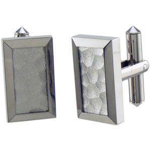 Titanium & Sterling Silver Cuff Links 