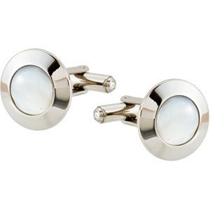 Round Mother of Pearl Cuff Links