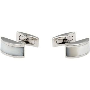 Stainless Steel Mother of Pearl Cuff Links