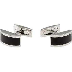 Stainless Steel Cuff Links with Onyx