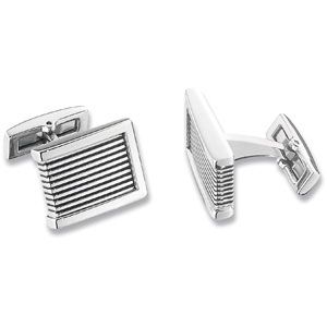 Stainless Steel & Black Enamel Cuff Links