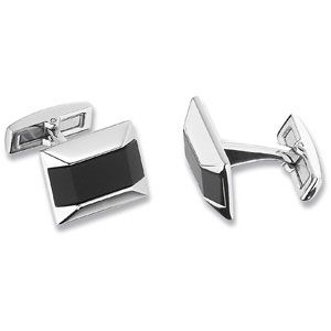 Stainless Steel Onyx Cuff Links