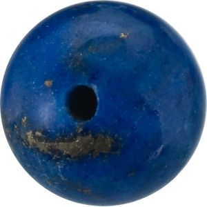 Round Genuine Lapis Bead