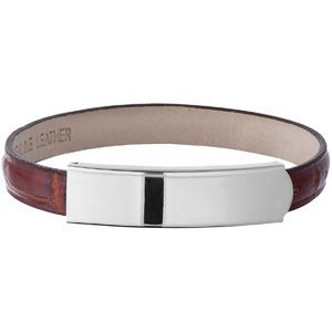 Amalfi&trade; Stainless Steel & Leather ID Bracelet 