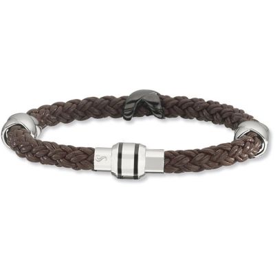Leather Bracelet with Stainless Steel Magnetic Clasp