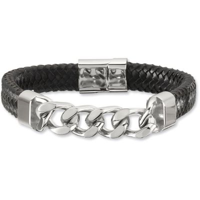 Leather & Stainless Steel Bracelet