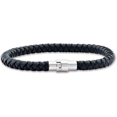 Leather Bracelet with Stainless Steel Clasp