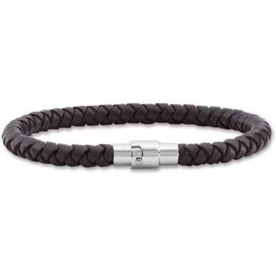 Leather Bracelet with Stainless Steel Clasp