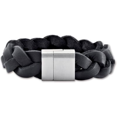 Braided Leather & Stainless Steel Bracelet