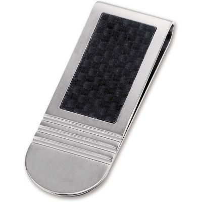 Stainless Steel Money Clip with Carbon Fiber